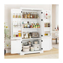 139Cm Freestanding Pantry Cabinet With 4 Doors And Shelves White