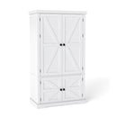 139Cm Freestanding Pantry Cabinet With 4 Doors And Shelves White