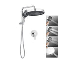 13 Inch Chrome Twin Rain Shower Head With Shower Mixer Rail 4 Mode