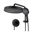 13 Inch Twin Rain Shower Head With Shower Mixer Rail Black