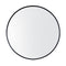 700X700X40Mm Round Bathroom Mirror Wall Mounted Aluminum Frame Black