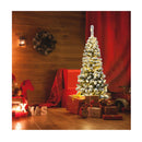 140Cm Snow Flocked Prelit Christmas Tree With Led Lights