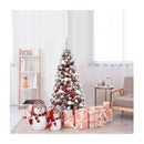 140Cm Snow Flocked Prelit Christmas Tree With Led Lights