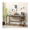 140cm Computer Desk With 2 Tier Storage Shelves And Steel Frame Black