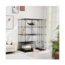 142 Cm Large Cat Enclosure With Hammock And 1 Sky Window Black