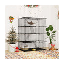142 Cm Large Cat Enclosure With Hammock And 1 Sky Window Black