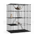 142 Cm Large Cat Enclosure With Hammock And 1 Sky Window Black