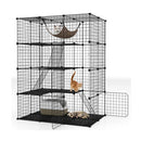 142 Cm Large Cat Enclosure With Hammock And 1 Sky Window Black