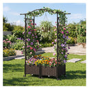 147Cm Tall Self Watering Planter Boxes With Lattice Trellis Brown