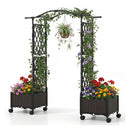 147Cm Tall Self Watering Planter Boxes With Lattice Trellis Brown