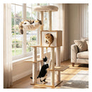 148 Cm Tall Modern Cat Tree With Sisal Scratching Posts Natural