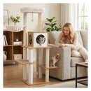 148 Cm Tall Modern Cat Tree With Sisal Scratching Posts Natural