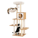 148 Cm Tall Modern Cat Tree With Sisal Scratching Posts Natural