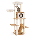 148 Cm Tall Modern Cat Tree With Sisal Scratching Posts Natural