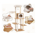 148 Cm Tall Modern Cat Tree With Sisal Scratching Posts Natural