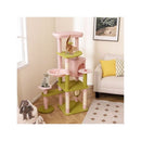 Multi Level Aesthetic Floral Kitten Tower And Sisal Scratching Posts