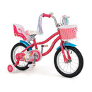 14 Inch Kids Bicycle With Training Wheels And Front Handbrake Pink