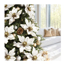 14Pcs Christmas Tree Flower Set Xmas Garland Wreath Magnolia White