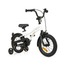 White Kids Bike Adjustable With Removable Training Wheels