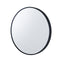 700X700X40Mm Round Bathroom Mirror Wall Mounted Aluminum Frame Black