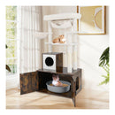 150 Cm Cat Tree With Litter Box Enclosure Hidden Washroom Brown