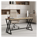 150Cm Computer Desk With Heavy Duty Metal Frame And Crossbar Grey