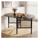 150 Cm Folding Dining Table Drop Leaf Rustic Brown