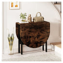 150 Cm Folding Dining Table Drop Leaf Rustic Brown