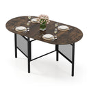 150 Cm Folding Dining Table Drop Leaf Rustic Brown