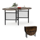150 Cm Folding Dining Table Drop Leaf Rustic Brown