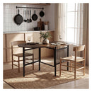 150 Cm Folding Dining Table Drop Leaf Rustic Brown