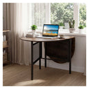 150 Cm Folding Dining Table Drop Leaf Rustic Brown