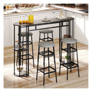 150 Cm Long Bar Table With Faux Marble Top And Shelves For Kitchen