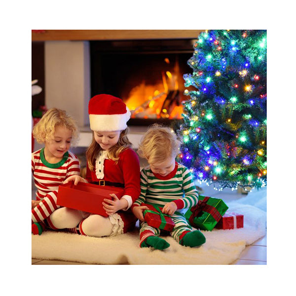 150Cm Pre Lit Artificial Christmas Tree With Multicolored Led Lights