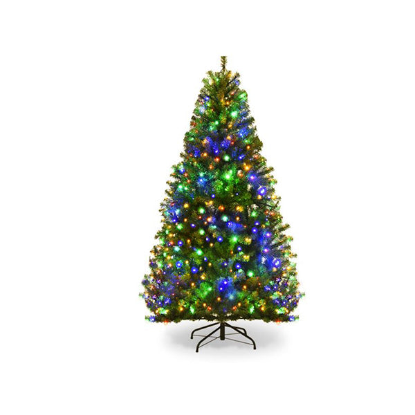 150Cm Pre Lit Artificial Christmas Tree With Multicolored Led Lights