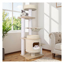 151 Cm Modern Cat Tree Multi Level Cat Tower With Top Perch White