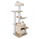 151 Cm Modern Cat Tree Multi Level Cat Tower With Top Perch White