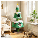 156Cm Cat Christmas Tree Tall Cat Tower With 2 Large Condos Green