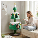 156Cm Cat Christmas Tree Tall Cat Tower With 2 Large Condos Green
