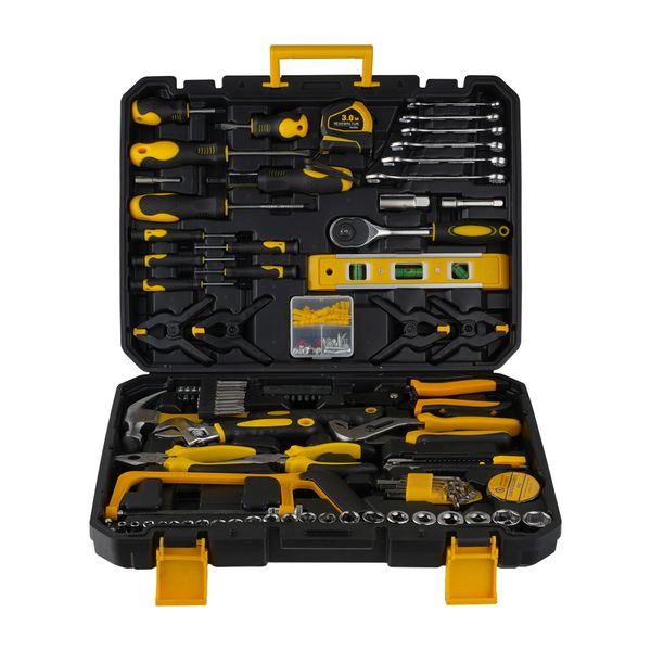 158Pcs Hand Tool Box Kits Carrying Case Storage Set