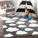 Linden Glen Grey White Cloud Kids Rug