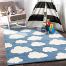 Laurel Glen Blue White Cloud Kids Rug