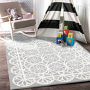 Misty Glen Grey White Kids Rug