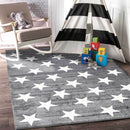 Opal Glen Charcoal White Stars Kids Rug