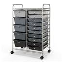 15 Drawer Rolling Storage Cart With Wheels For Home Office