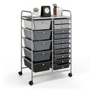 15 Drawer Rolling Storage Cart With Wheels For Home Office