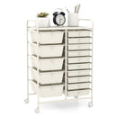 15 Drawer Rolling Storage Cart With Wheels For Home Office