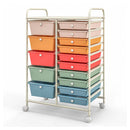 15 Drawer Rolling Storage Cart With Wheels For Home Office