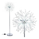 160Cm Crystal Floor Lamp Modern Freestanding Dandelion Light Silver