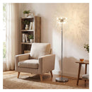 160Cm Crystal Floor Lamp Modern Freestanding Dandelion Light Silver